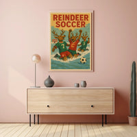 Reindeer Soccer Celebration Poster