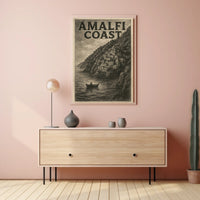 Amalfi Coast Poster Wall Art 18x24 Coastal Decor Gift