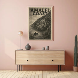 Amalfi Coast Poster Wall Art 18x24 Coastal Decor Gift