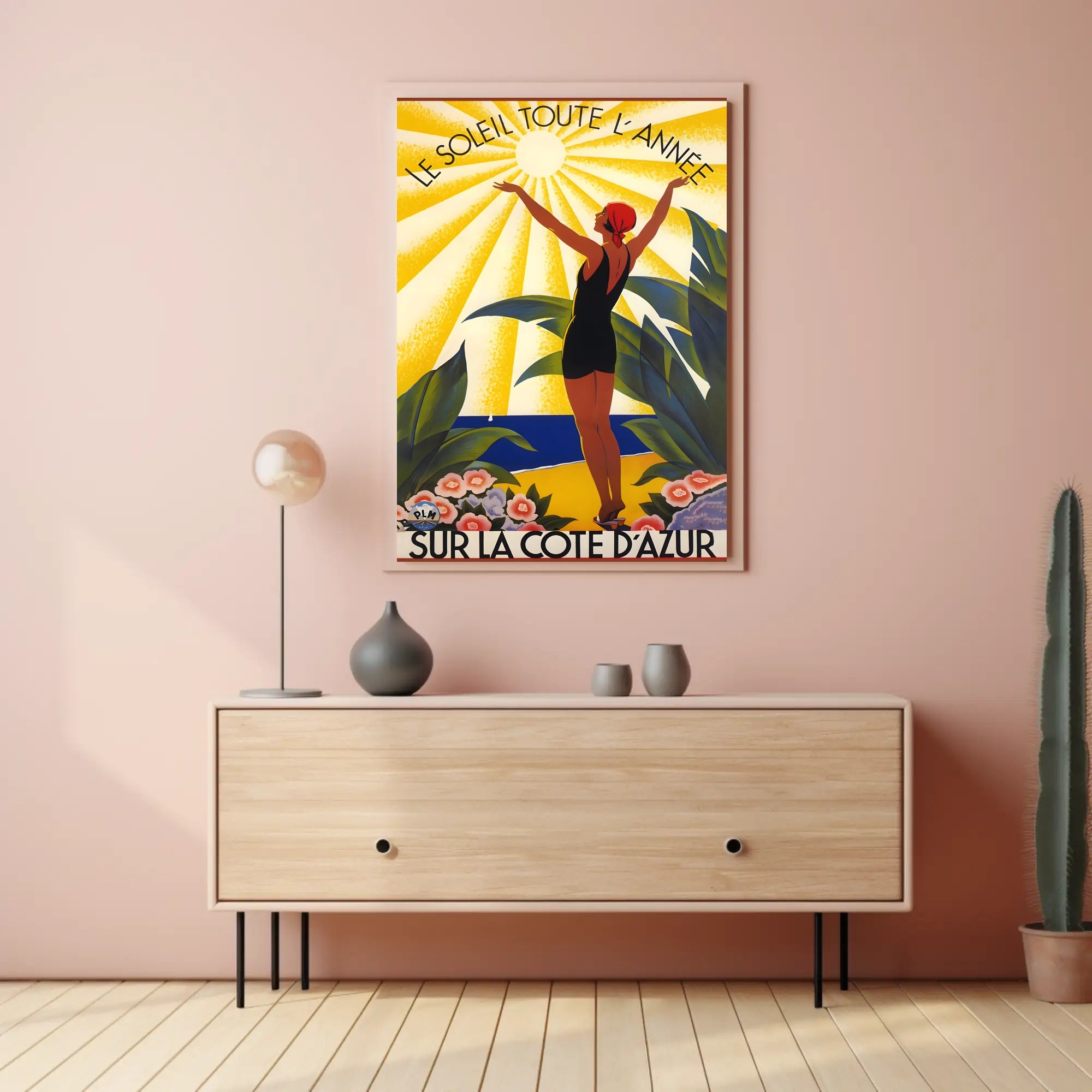 Vintage Côte d'Azur Poster for French Riviera Vacation
