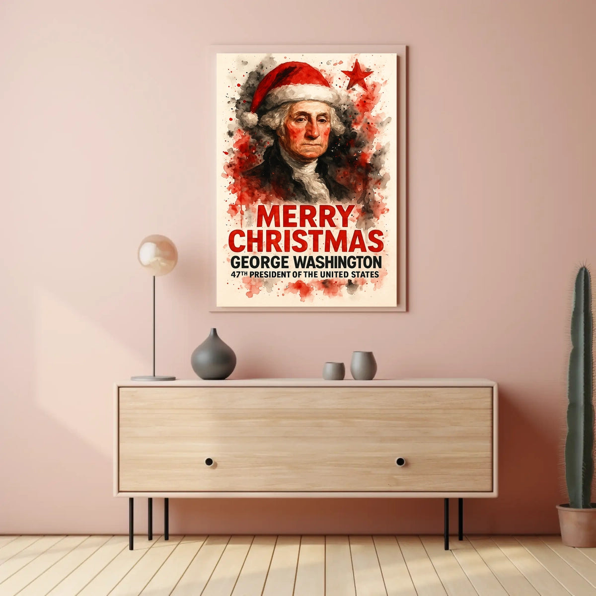 George Washington Jolly 47th President Christmas Poster
