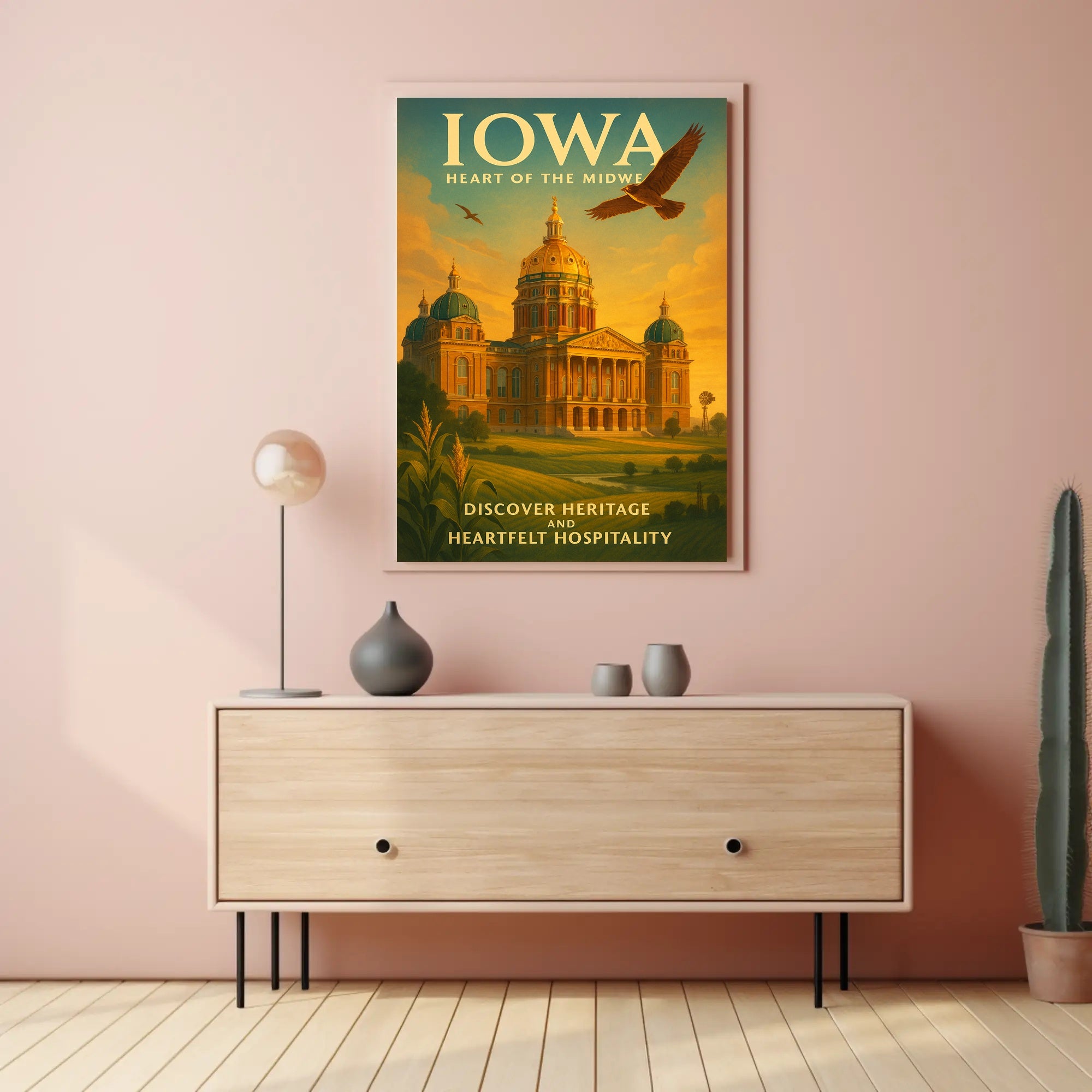 Discover Iowa Heart Of The Midwest Poster