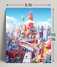 Futuristic Cityscape Poster
