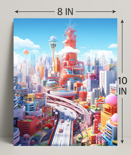 Futuristic Cityscape Poster
