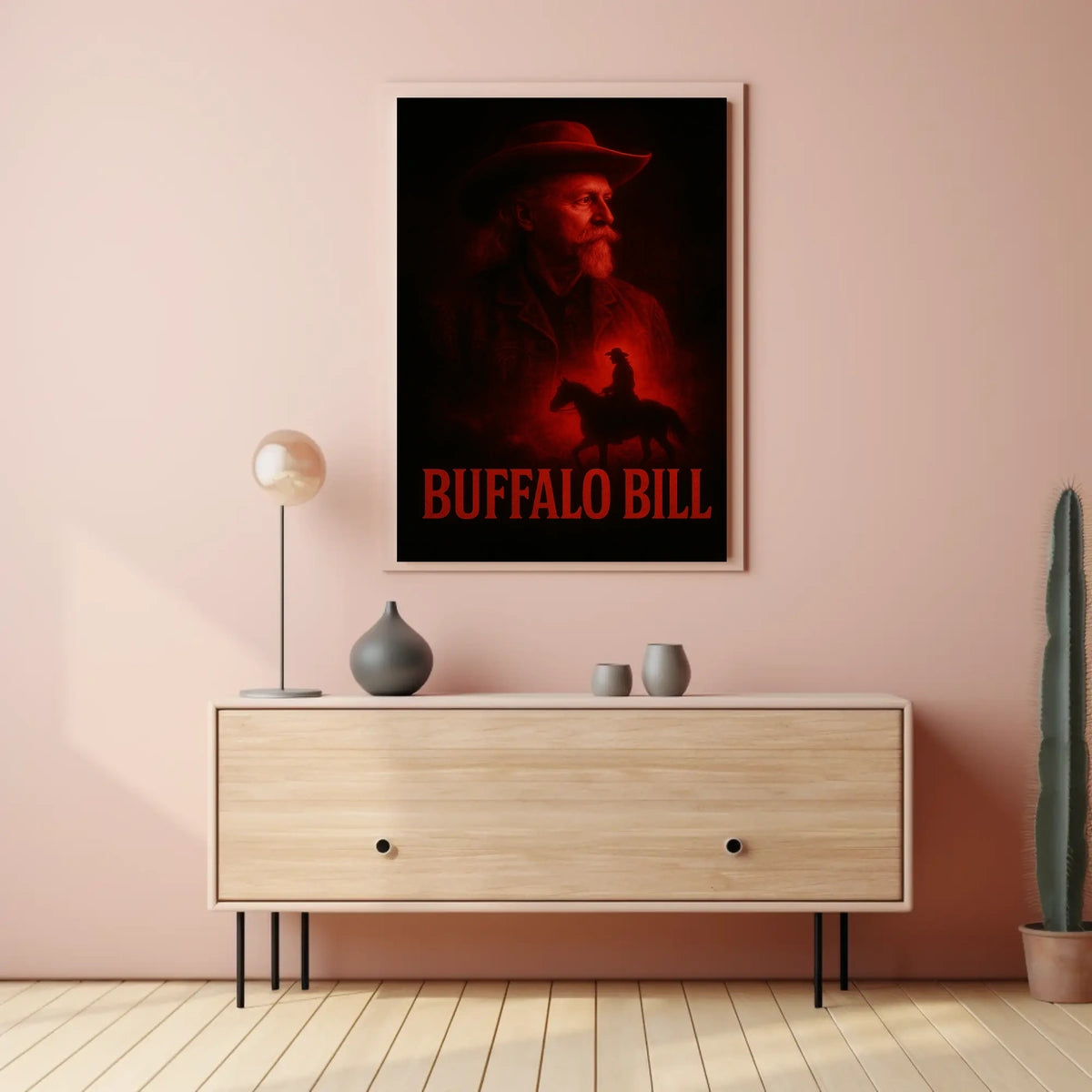 Buffalo Bill Portrayal on Vintage Cultural or Heritage Poster