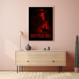 Buffalo Bill Portrayal on Vintage Cultural or Heritage Poster