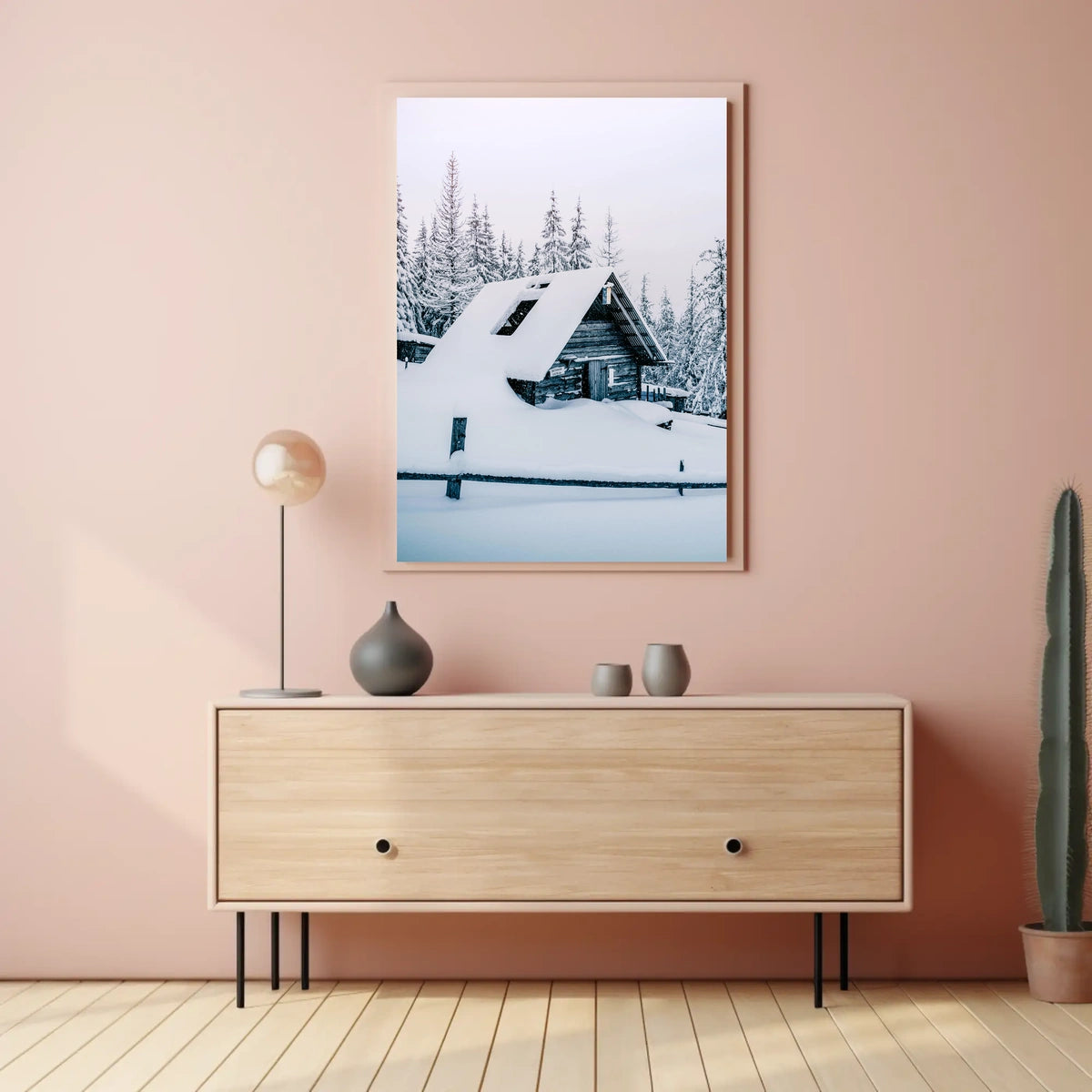 Winter Cabin In The Woods Poster