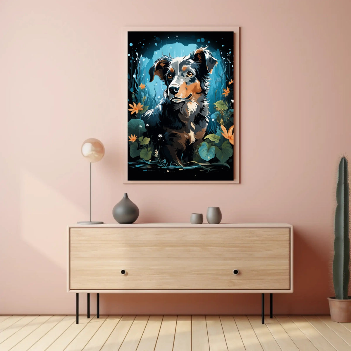 Enchanted Canine In Bloom Poster