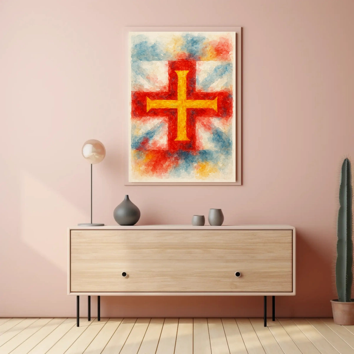 Abstract Cross in Watercolor Poster