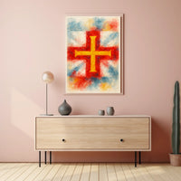 Abstract Cross in Watercolor Poster