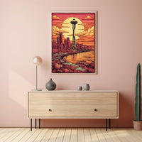Sunset Over Seattle Poster