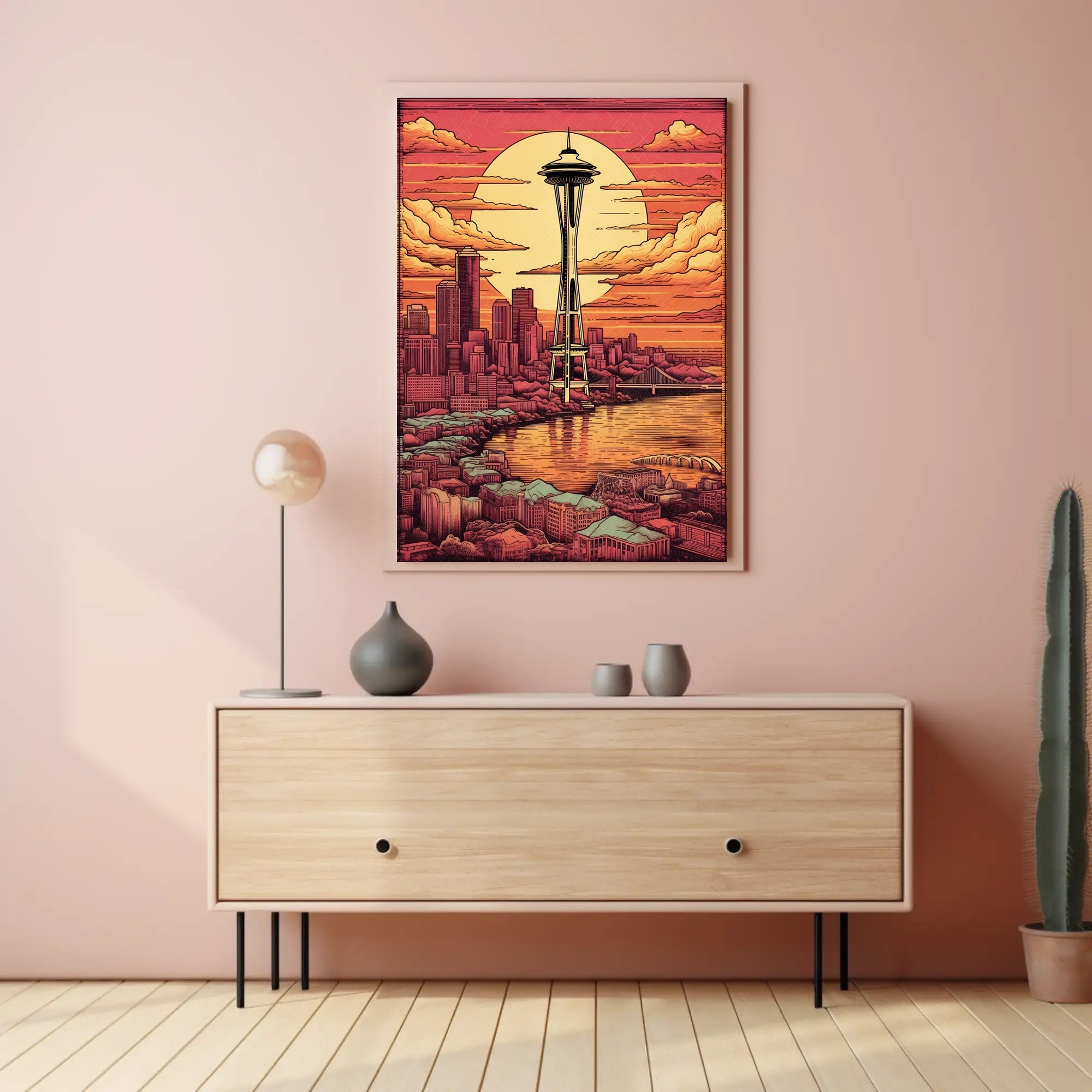 Sunset Over Seattle Poster