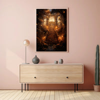 Enchanted Library Staircase Poster