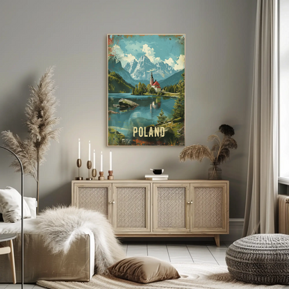 Scenic Mountains And Church Poland Travel Poster