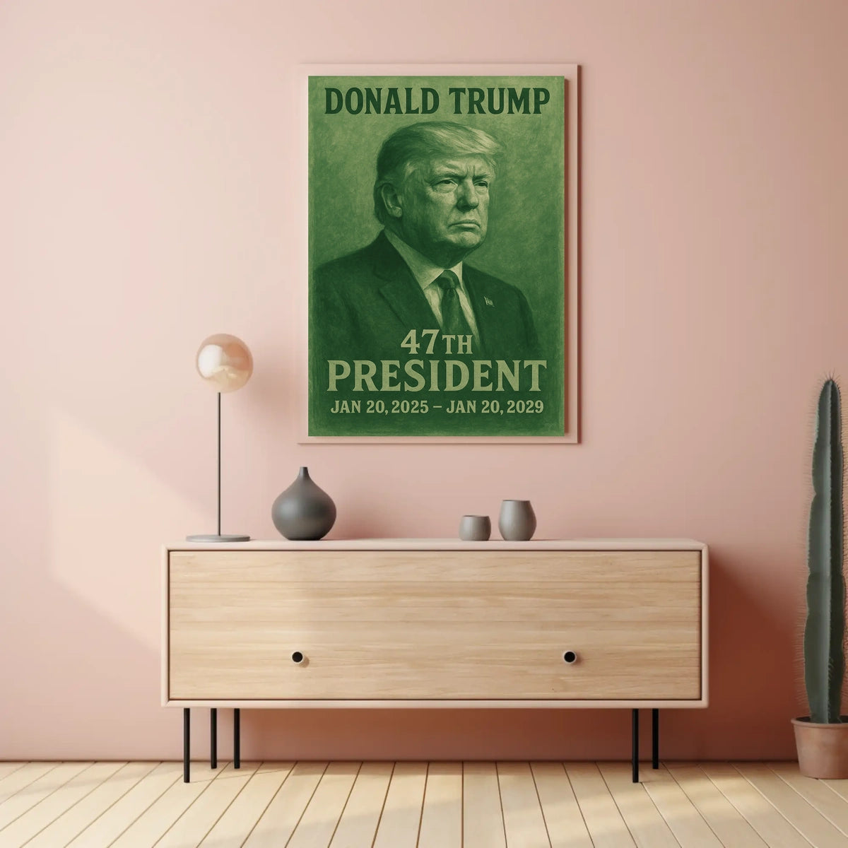 Donald Trump 47th President Scenic Landmark Portrait Patriotic Heritage Wall Art Modern Poster