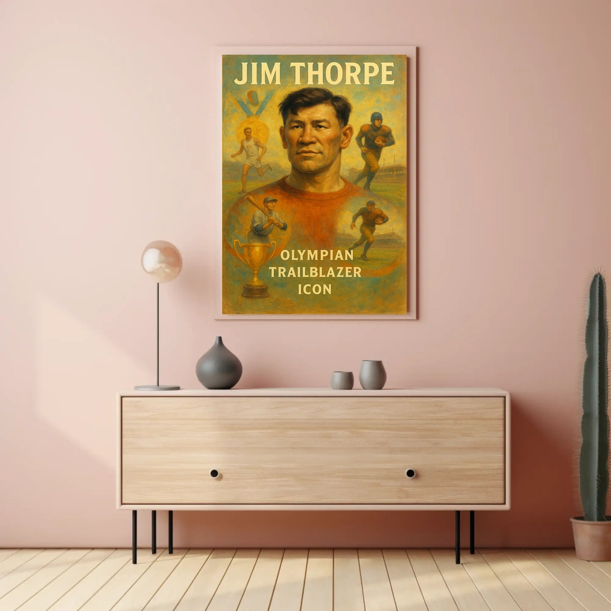 Olympian Trailblazer Icon Jim Thorpe Poster