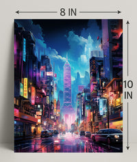 Neon Cityscape Poster