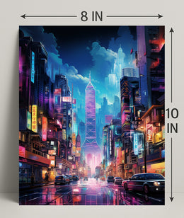 Neon Cityscape Poster