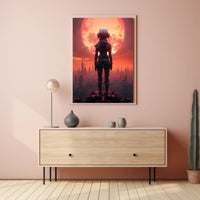 Futuristic Explorer At Sunset Poster PosterGoat
