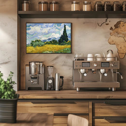 Wheat Field with Cypresses Poster