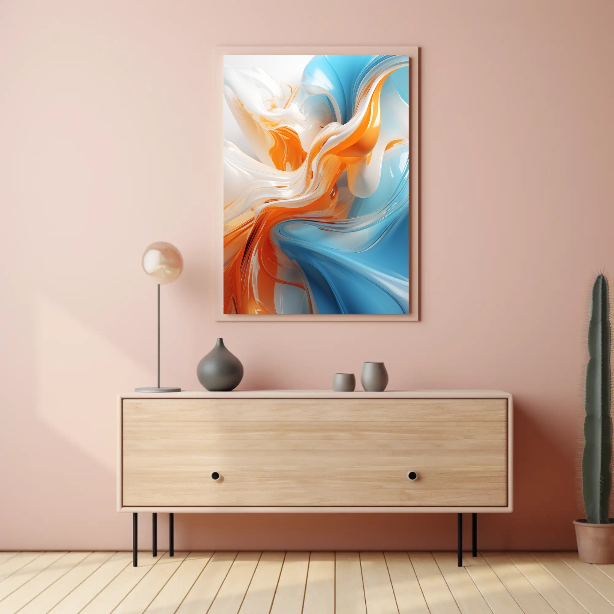 Fluid Motion Abstract Art Vibrant Design Poster