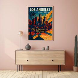 Los Angeles City Of Dreams And Stars Poster