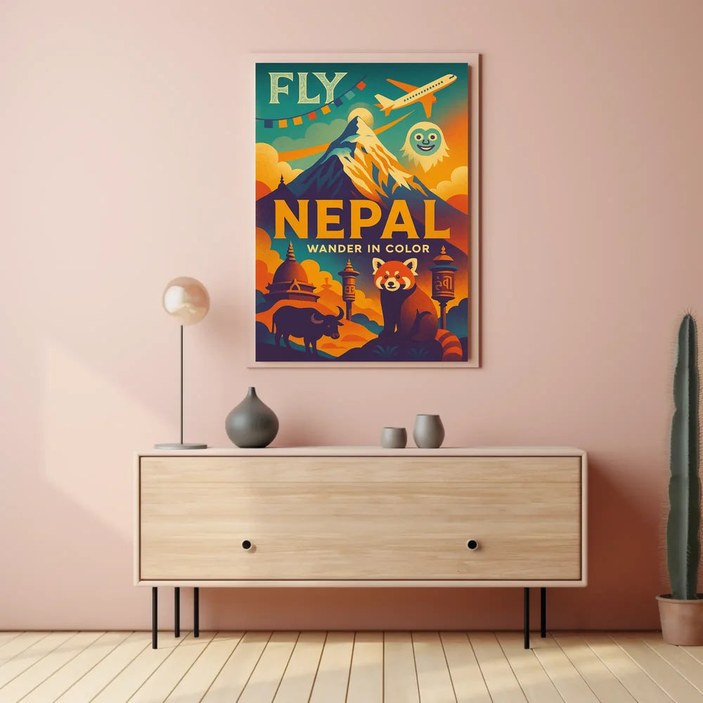 Wander in Color Nepal Adventure Travel Poster PosterGoat