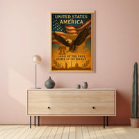 United States of America Land of the Free Poster