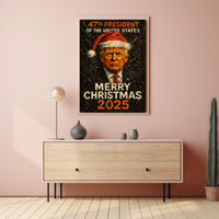 Merry Christmas Presidential Future Santa Artistic Poster