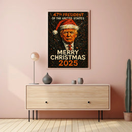 Merry Christmas Presidential Future Santa Artistic Poster