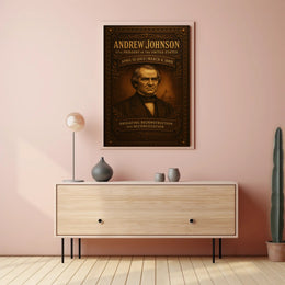 Andrew Johnson Historical Portrait Vintage Poster