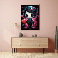 Cute Robotic Heart Poster: Futuristic Love Art