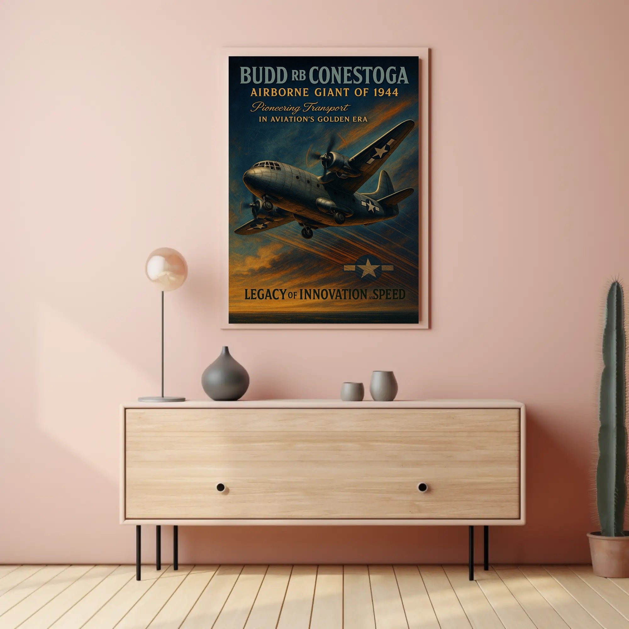 Budd RB Conestoga WWII Aviation Poster