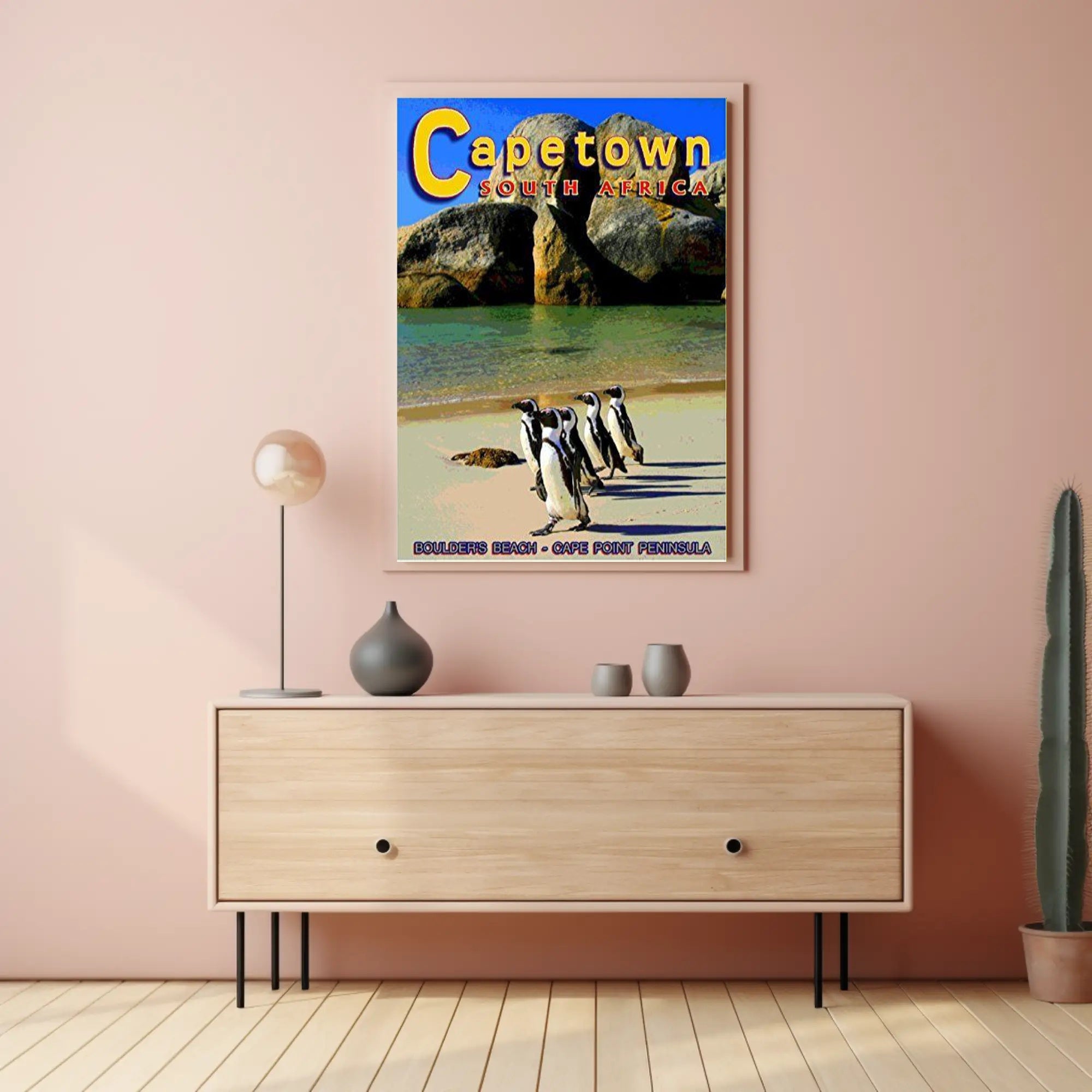 Boulder's Beach Penguins Travel Poster PosterGoat