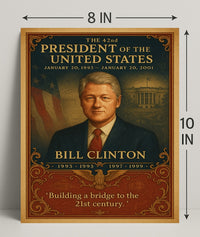 Bill Clinton 42nd President Wall Art Print PosterGoat