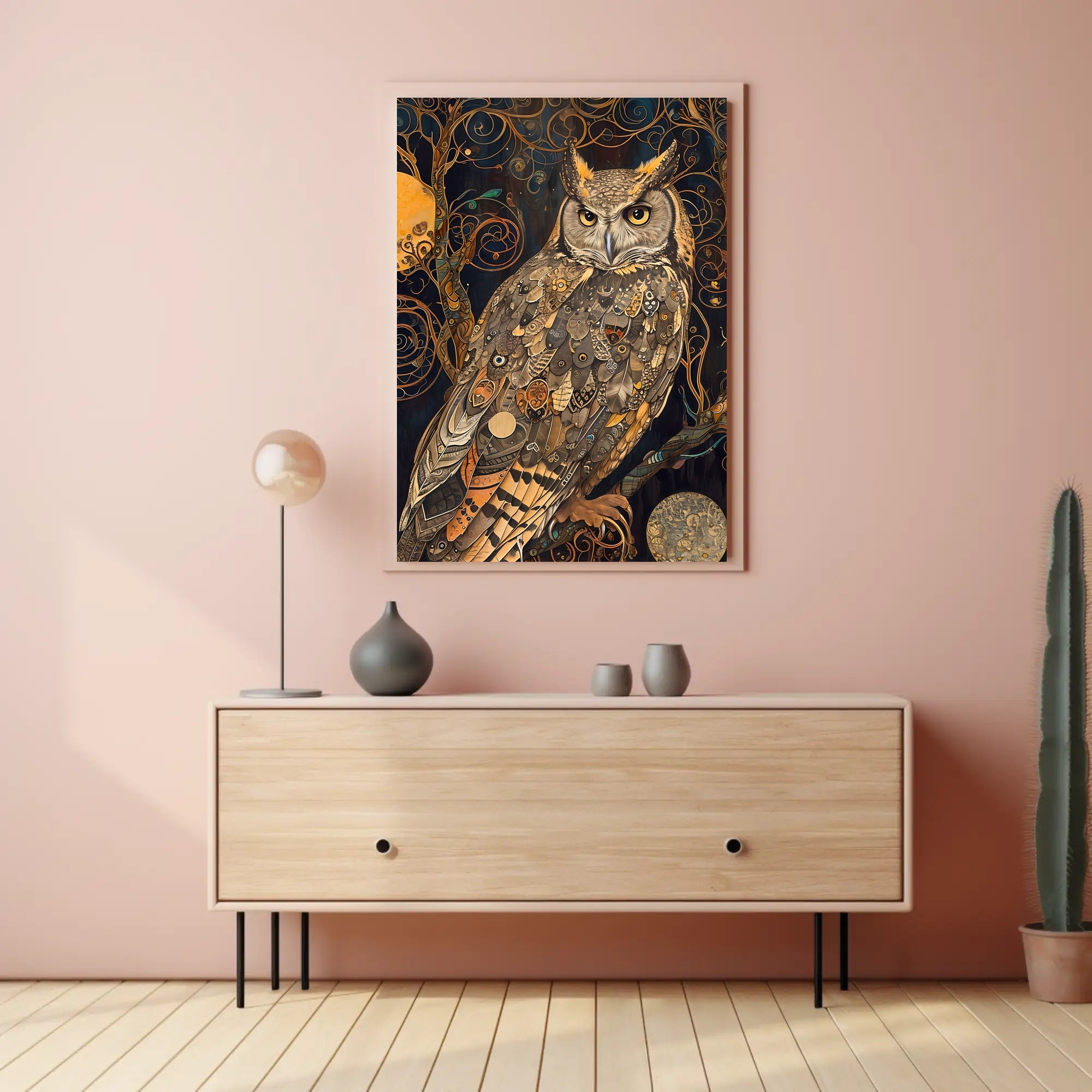 Intricate Owl Fantasy Surrealism Art Print Fantasy or Mythology Poster