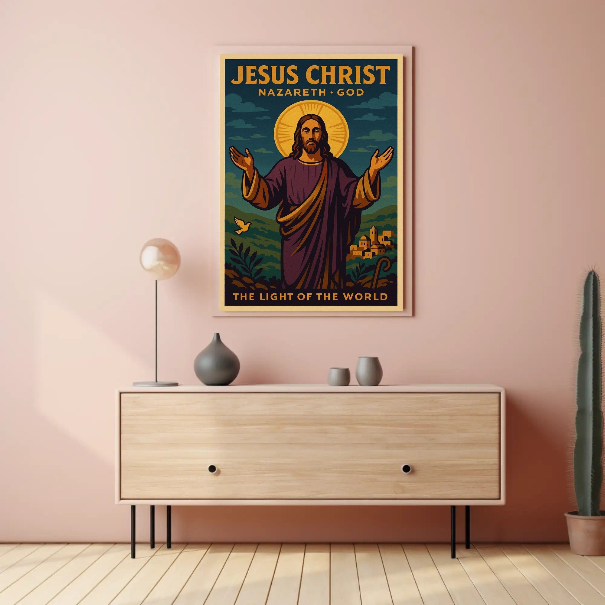 Jesus Christ Vintage Illustration: Motivational or Quote Poster