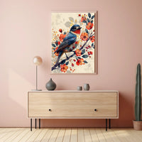 Vibrant Bird And Blossoms Poster