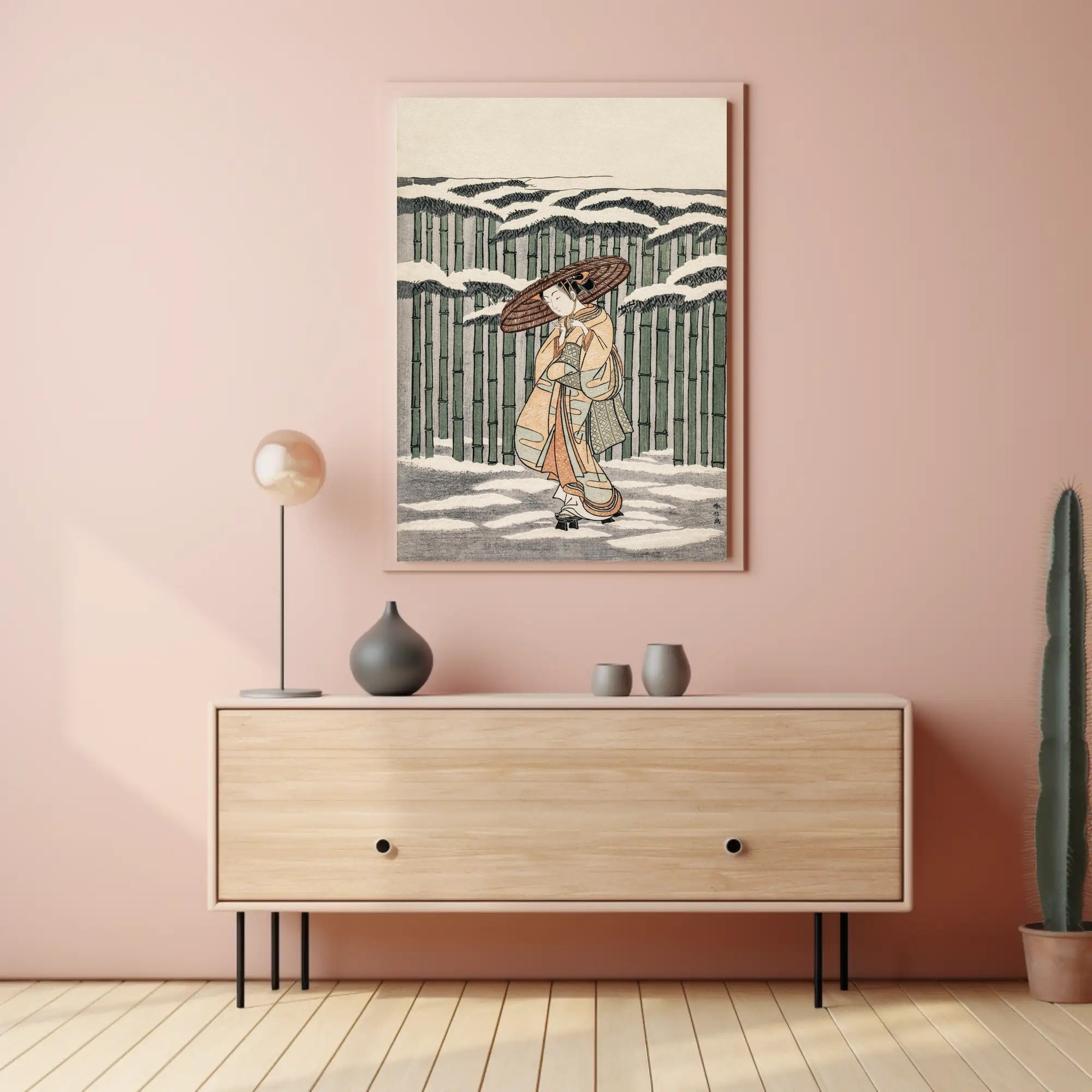 Winter Stroll in Bamboo Grove Poster