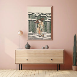 Winter Stroll in Bamboo Grove Poster