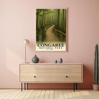 Congaree Boardwalk Poster Vintage Travel Wall Art