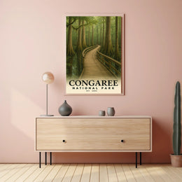 Congaree Boardwalk Poster Vintage Travel Wall Art