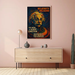 Albert Einstein Inspirational Abstract Art Poster