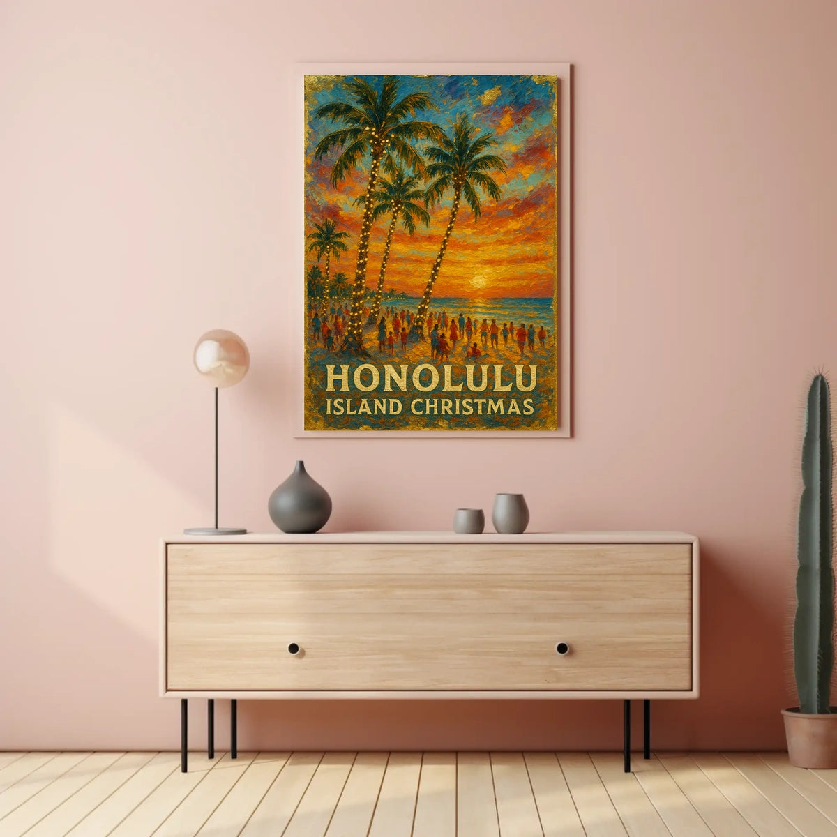 Honolulu Island Christmas Poster