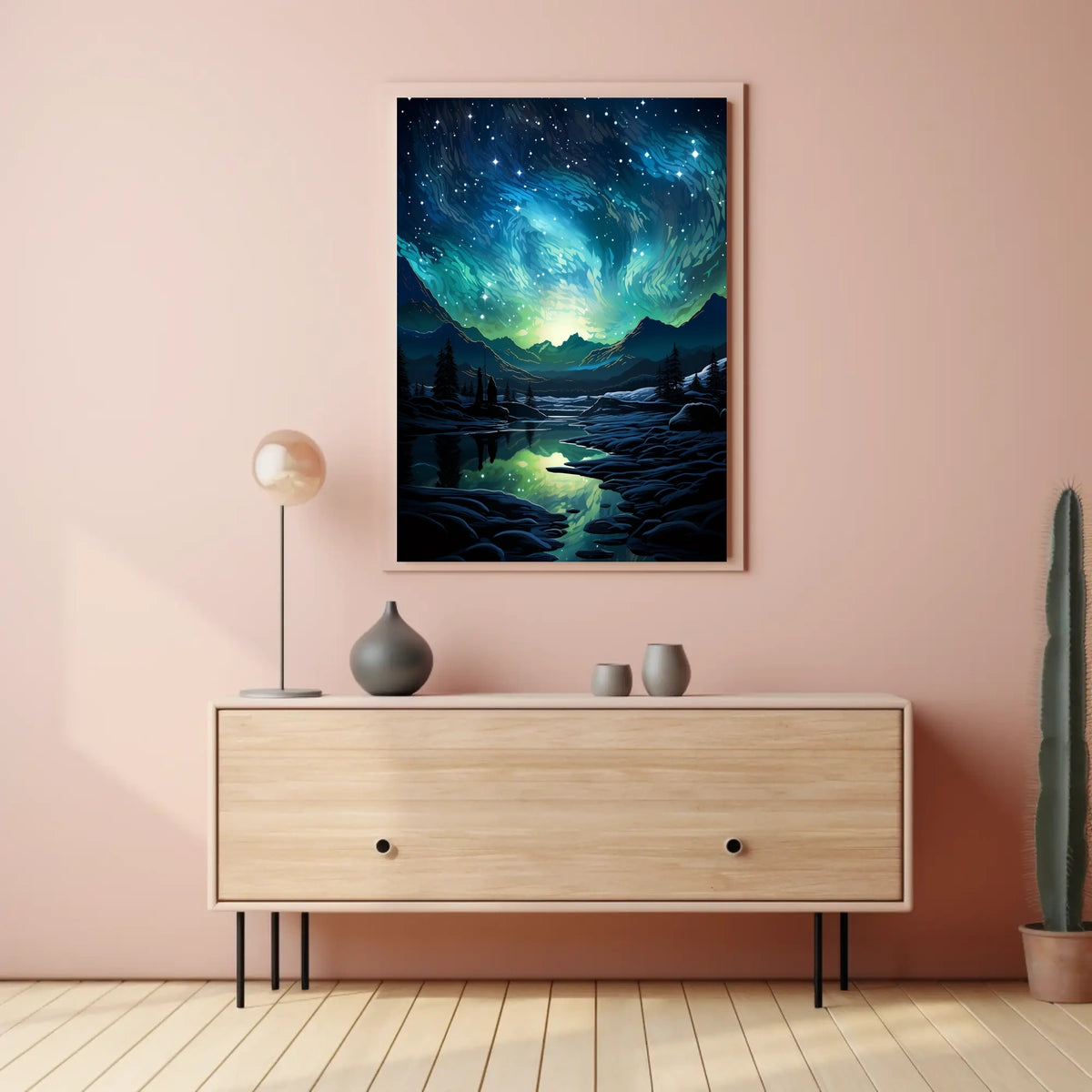 Aurora Borealis Nightscape Masterpiece Artistic Poster