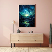 Aurora Borealis Nightscape Masterpiece Artistic Poster