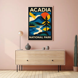 Acadia National Park Scenic Wilderness Adventure Coastal Sunrise Seascape Wall Art Poster