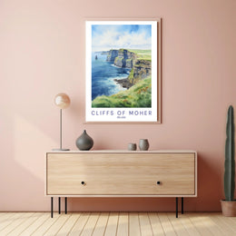 Cliffs of Moher Travel Poster for Tranquil Irish Escape PosterGoat