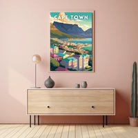 Cape Town Scenic Retro Travel Poster