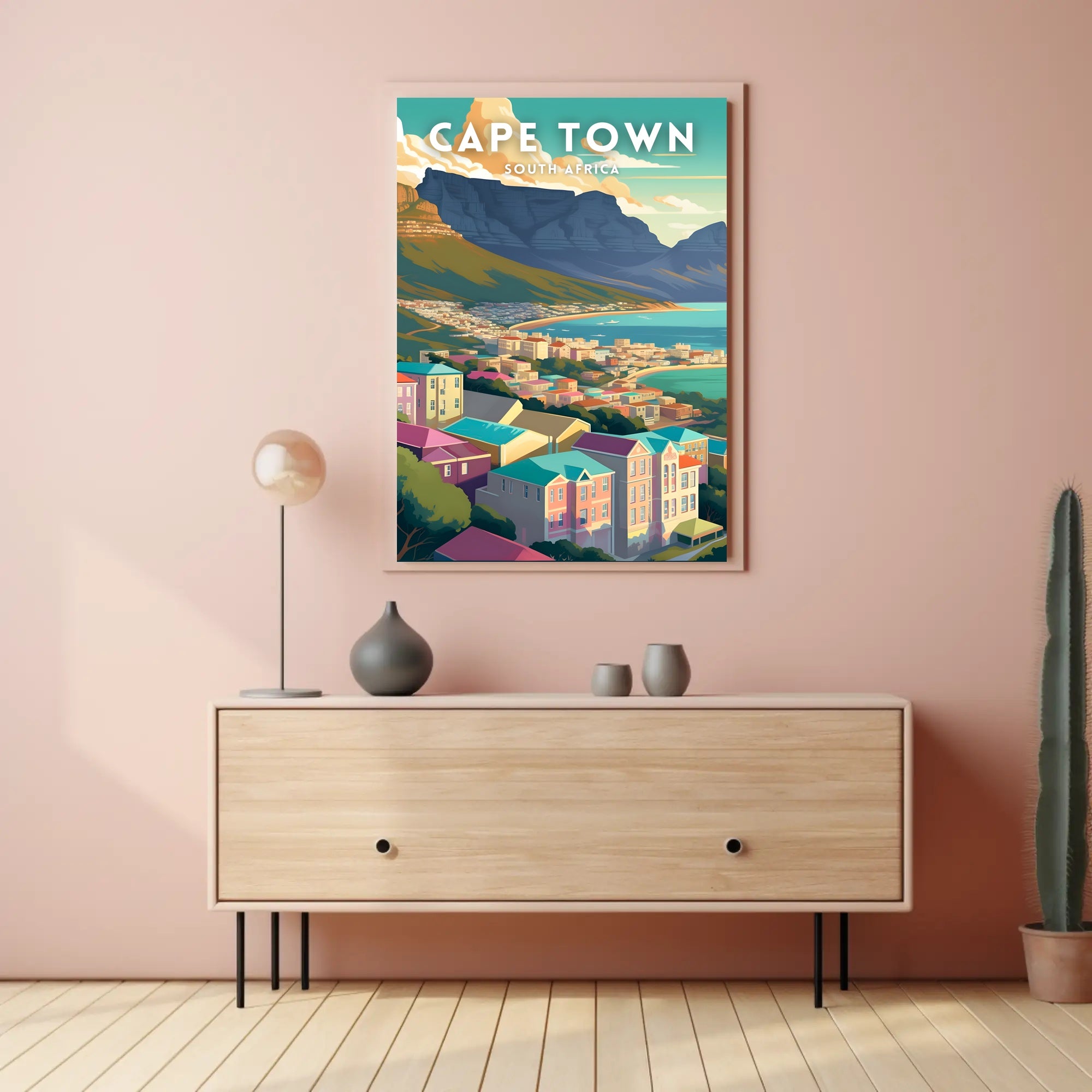 Cape Town Scenic Retro Travel Poster